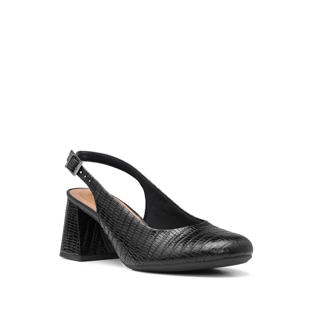 Sapato Slingback Mulher Pele Preto - Image 3