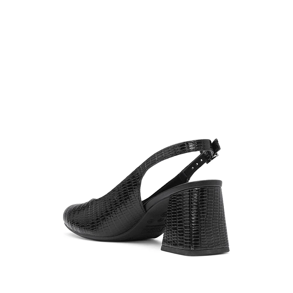Sapato Slingback Mulher Pele Preto - Image 4