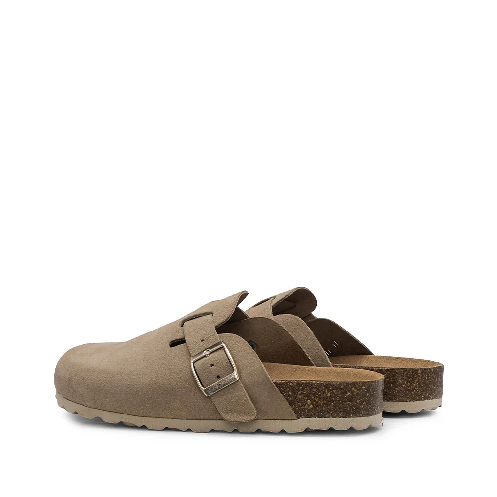 Chinelo Salto Raso Mulher Camurça Taupe - Image 3