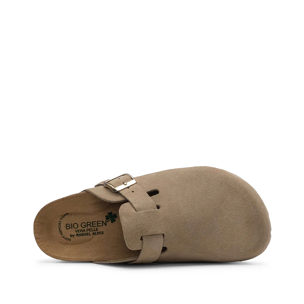 Chinelo Salto Raso Mulher Camurça Taupe - Image 4