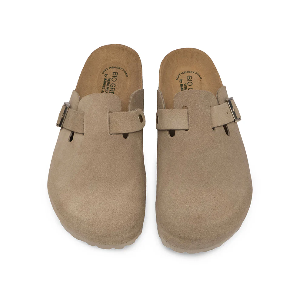 Chinelo Salto Raso Mulher Camurça Taupe - Image 5