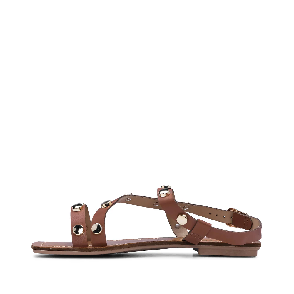 Sandália Salto Raso Mulher Camel - Image 2