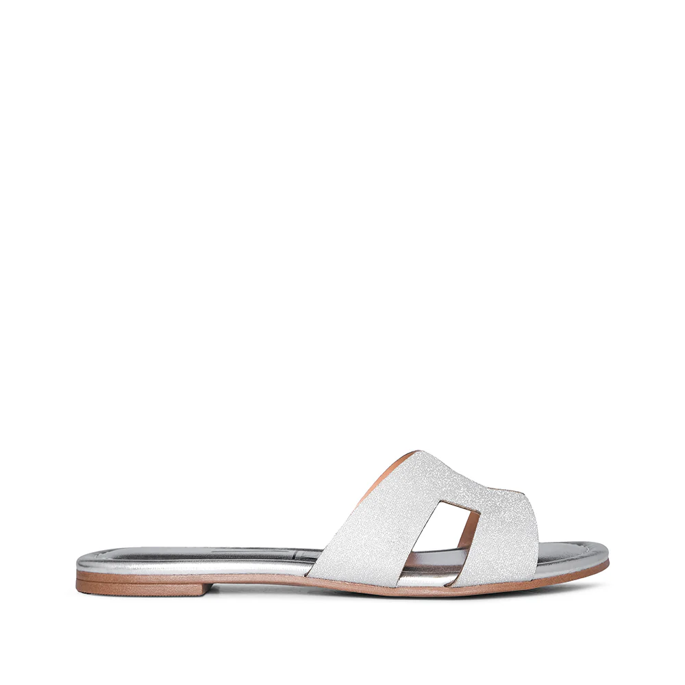Chinelo Salto Raso Mulher Metalizado Prata