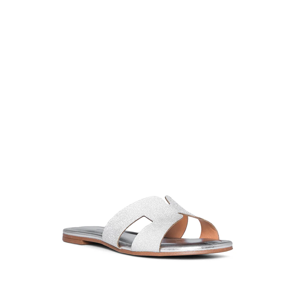Chinelo Salto Raso Mulher Metalizado Prata - Image 3