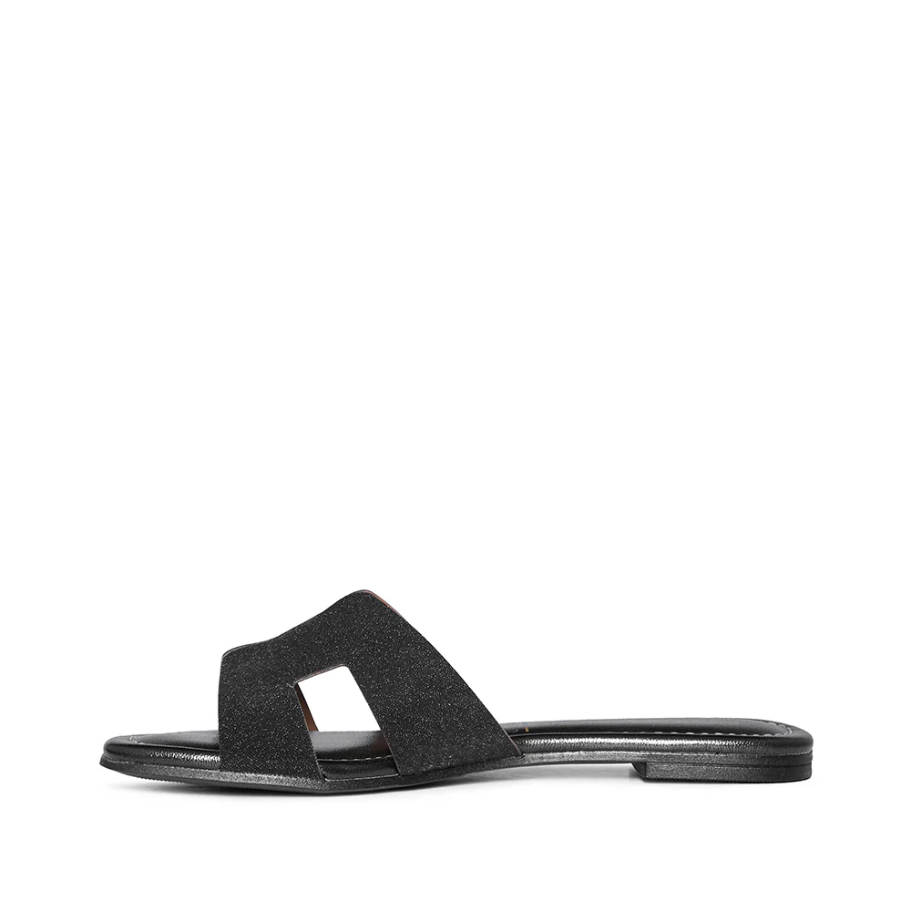 Chinelo Salto Raso Mulher Metalizado Preto - Image 2