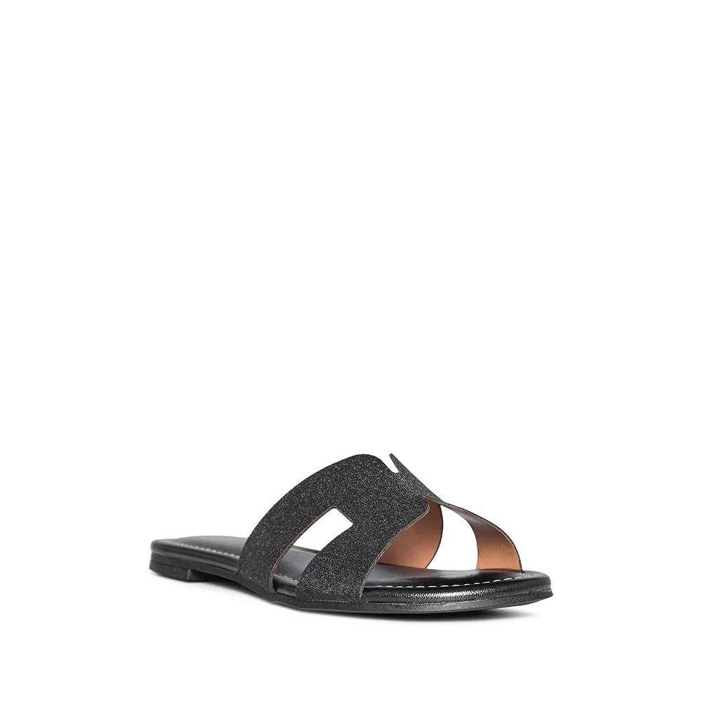 Chinelo Salto Raso Mulher Metalizado Preto - Image 3