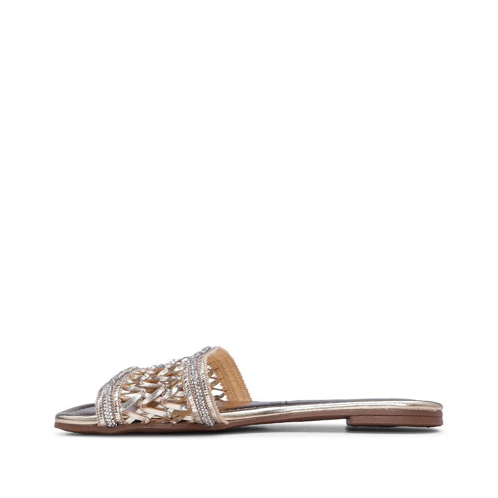 Chinelo Salto Raso Mulher Metalizado Dourado - Image 2