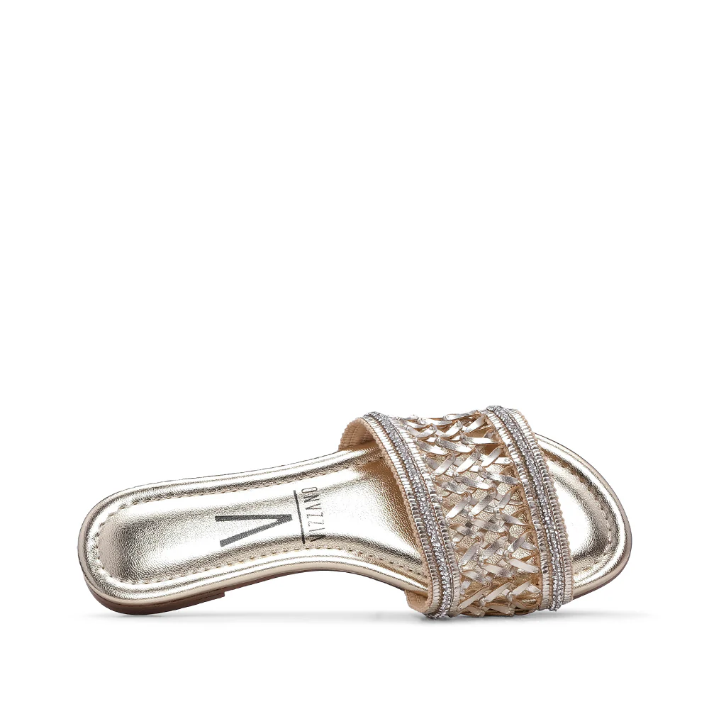 Chinelo Salto Raso Mulher Metalizado Dourado - Image 5