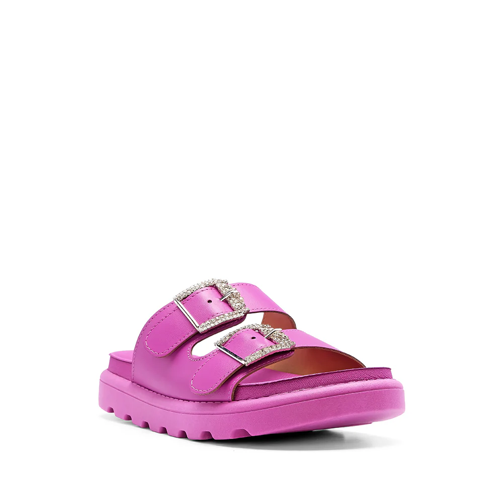 Chinelo Salto Raso Mulher Pele Sintética Fuxia - Image 3