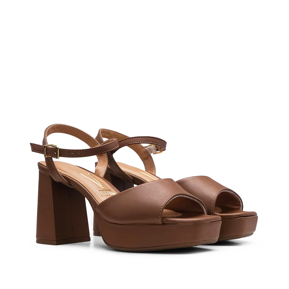 Sandália Salto Alto Mulher Camel - Image 2