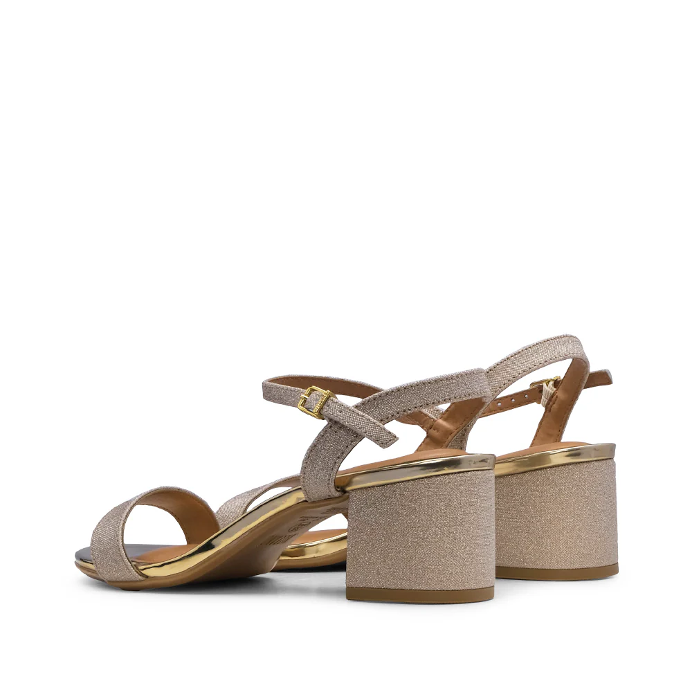 Sandália Salto Alto Mulher Glitter Dourado - Image 3