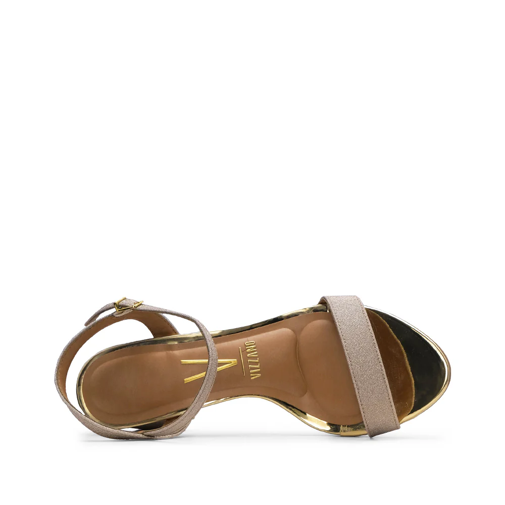 Sandália Salto Alto Mulher Glitter Dourado - Image 4