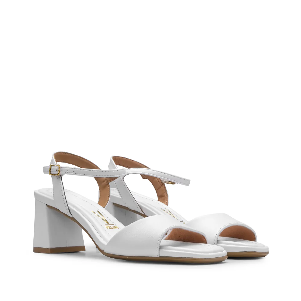 Sandália Salto Médio Mulher Branco - Image 2