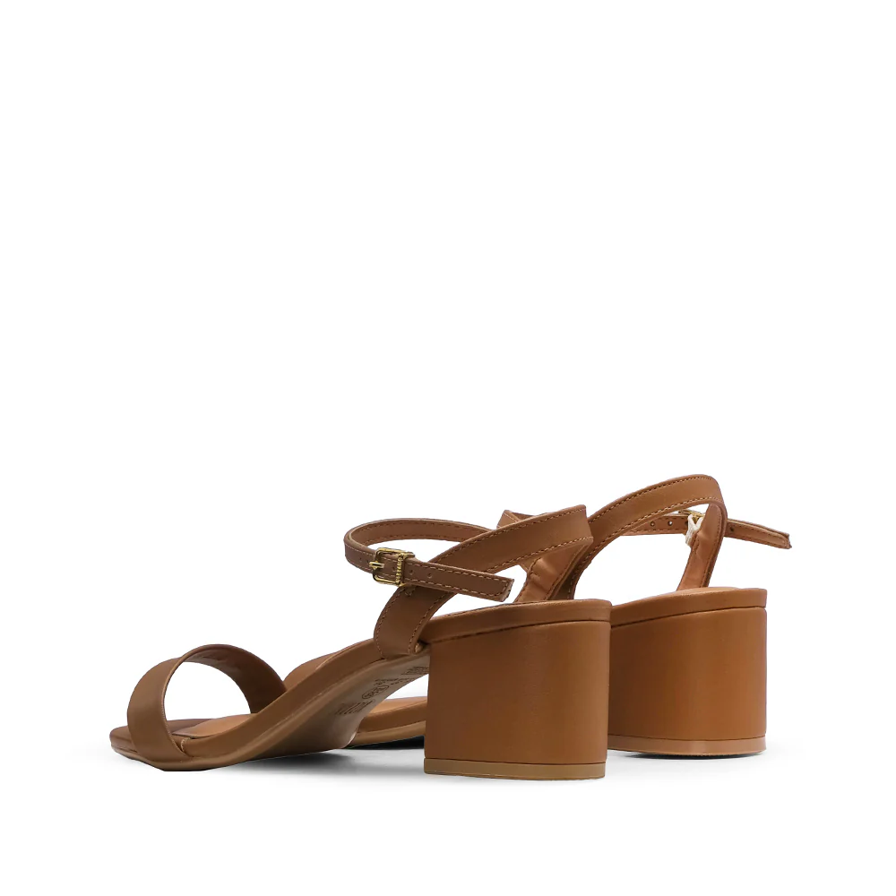 Sandália Salto Médio Mulher Camel - Image 3