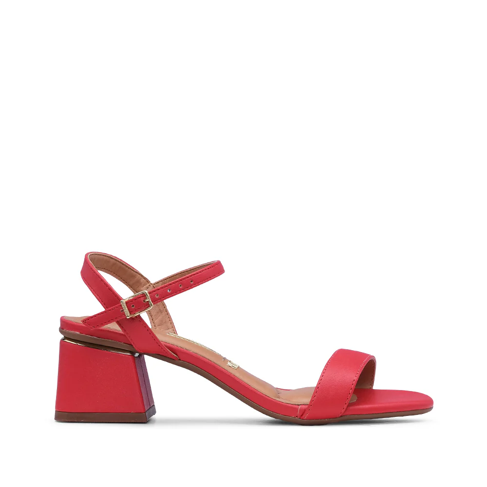 Sandália Salto Médio Mulher Vermelho