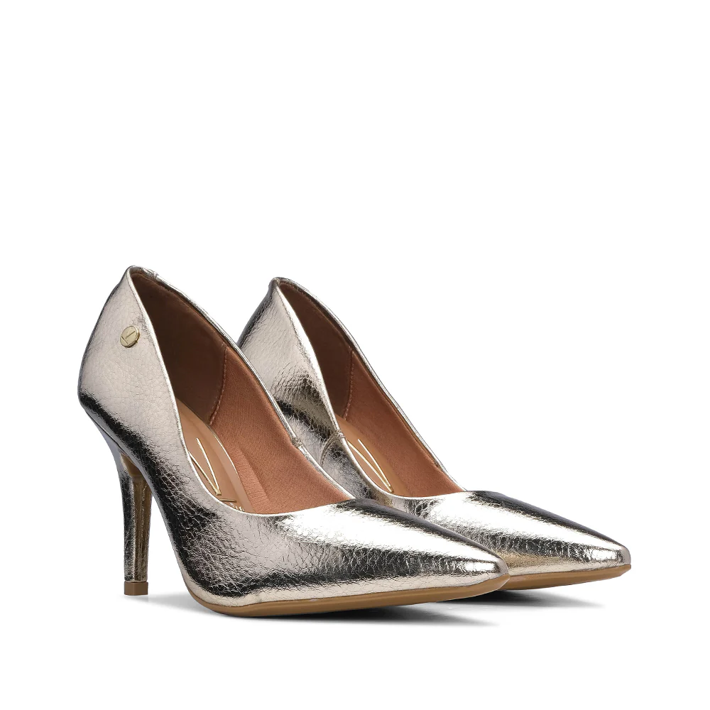 Sapato Salto Alto Mulher Metalizado Dourado - Image 2