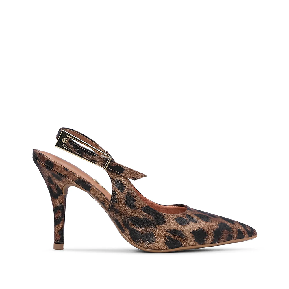 Sapato Salto Alto Mulher Pele Sintética Leopardo