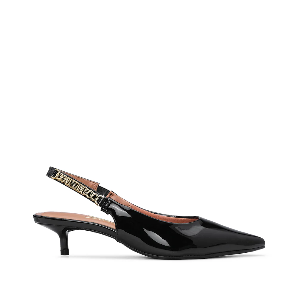 Sapato Médio  Alto Mulher Verniz Preto