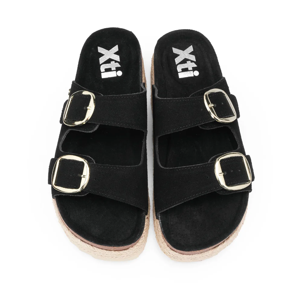 Chinelo Casual Mulher Com Sola em Ráfia Preto - Image 5