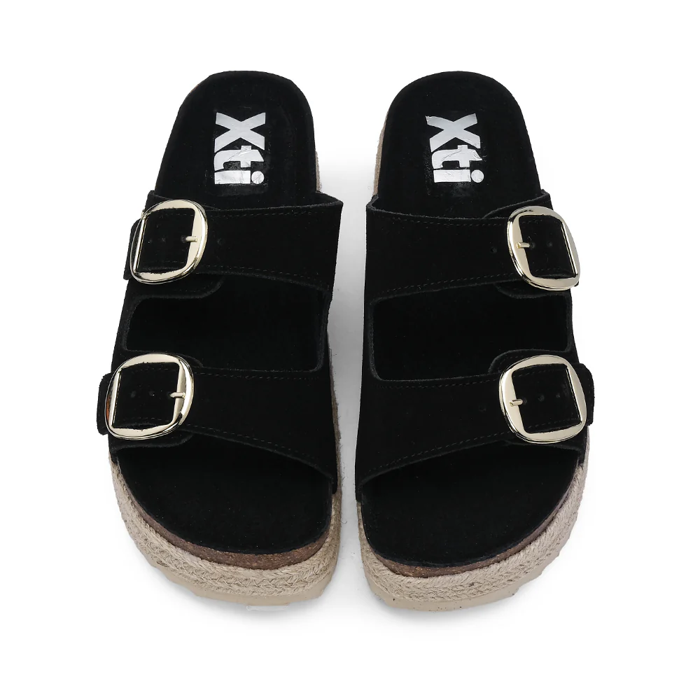 Chinelo Casual Mulher Com Sola em Ráfia Preto - Image 6