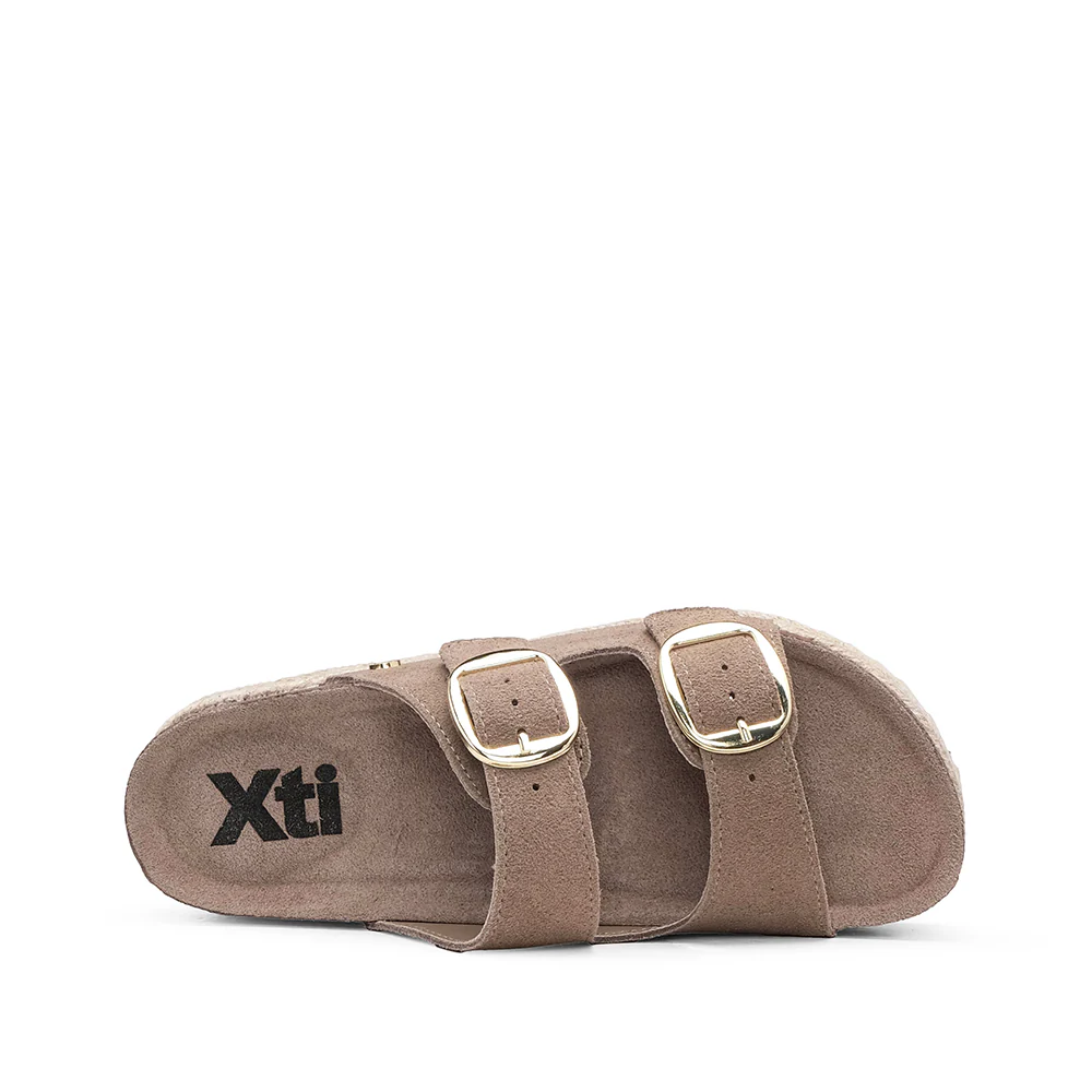 Chinelo Casual Mulher Com Sola em Ráfia Taupe - Image 4