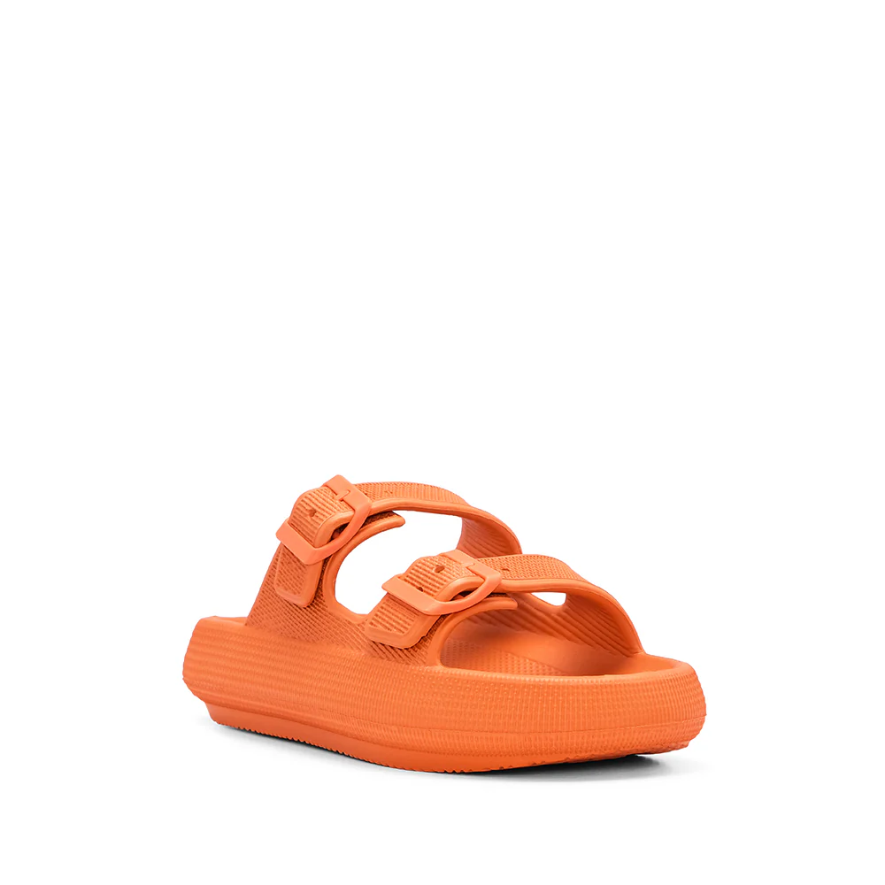 Chinelo Salto Raso Mulher Pele Sintética Laranja - Image 3