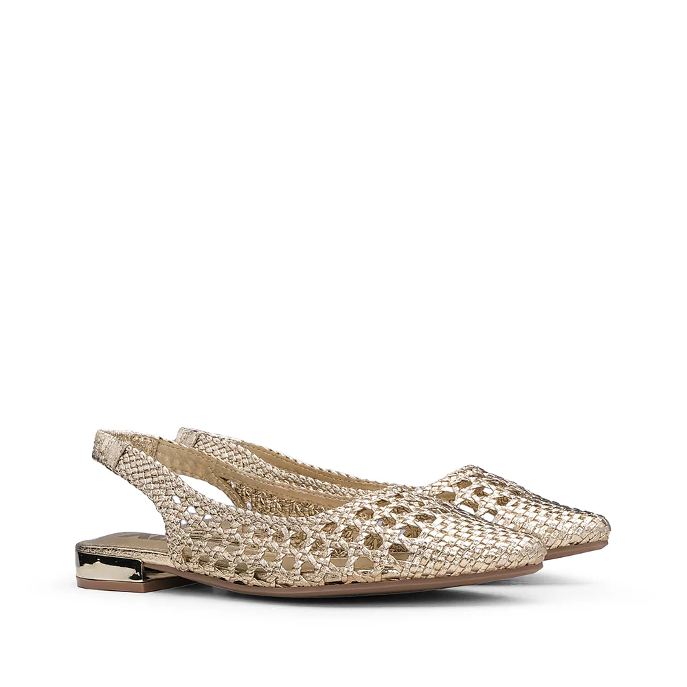Sapato Salto Raso Mulher Dourado - Image 2