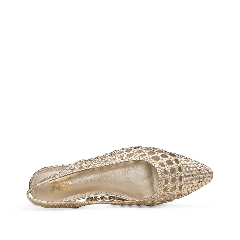 Sapato Salto Raso Mulher Dourado - Image 4