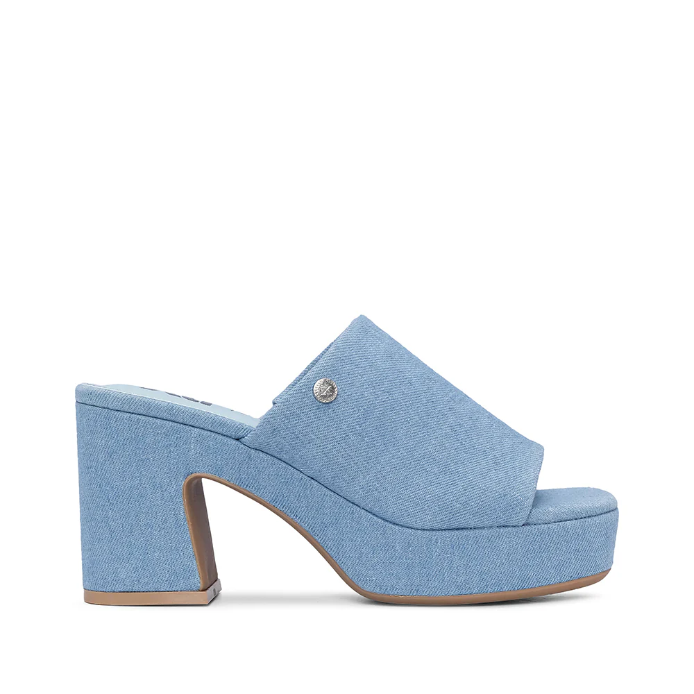 Soca Salto Alto Mulher Pele Sintética Jeans
